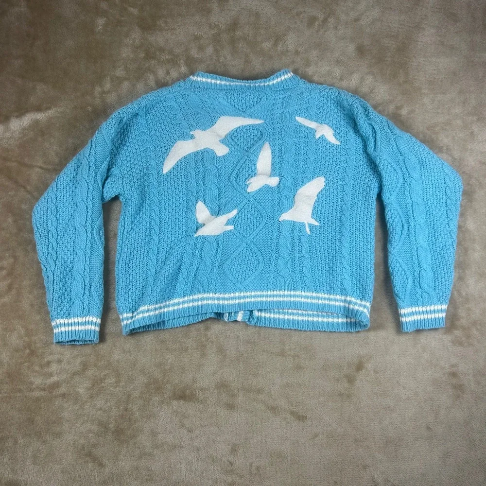Taylor Swift‎ 1989 Taylor's Version Cardigan Blue Cable Knit Seagulls MD/LG
